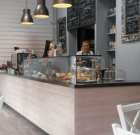 Completed café counter shopfitting installation