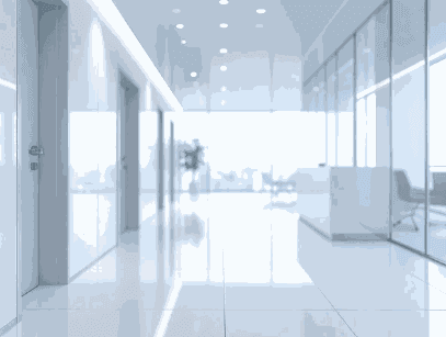 Bright porcelain tiled floor in a contemporary office